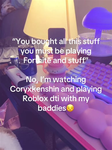 Corxkenshin>>>>Gaming#setup #coquette? #monsterswemake #coryxkenshin #pink #samurai