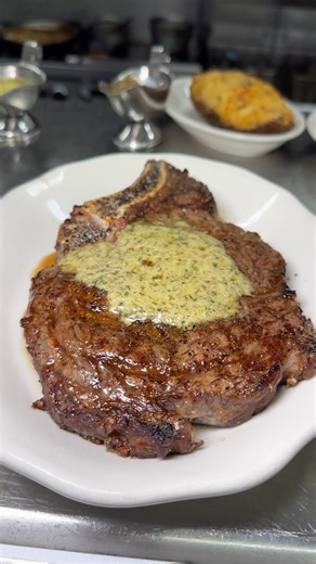 A Jumbo Western Australian Lobster Tail with a perfectly cooked ribeye topped with Maitre D Butter is good living!! #steak #beef #lobster #steakhouse #eater #seafood #seafoodlover #food52 #youtube #foodvideo #foodvideos #hungry #bestfood #yahoofood #video #film #delicious #butter #surfandturf #noms #yummy #fyp #thrillist #lasvegas #vegas #dip #butter #cold #fresh #freshfood #goldensteer | Golden Steer Steakhouse Las Vegas