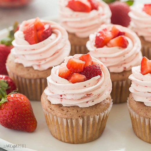 472K views · 262 reactions | These REAL Strawberry Cupcakes with Strawberry Frosting are made from scratch with no Jello in sight -- perfect for fresh summer berries! RECIPE: https://www.thereciperebel.com/strawberry-cupcakes-with-strawberry-frosting/ | The Recipe Rebel | Facebook