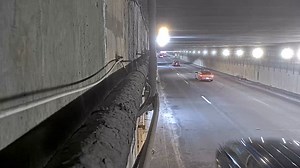 #Breaking: Concrete fell on cars inside of the Prudential Tunnel in Boston Friday afternoon. https://bit.ly/3DeiqcV | NBC 10 WJAR