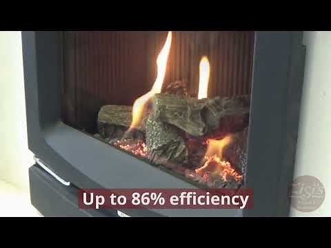 Flame Demo - Gazco Logic HE inset gas fire with log effect fuel bed & Vogue front