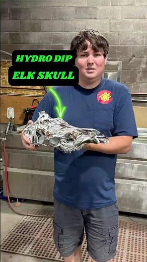 hydro dipping an elk skull in camo