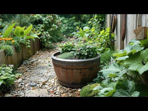Farmhouse Backyard Garden Inspiration Using Recycled Items