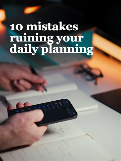 10 mistakes that destroy your daily planning: You plan too much and execute too little You start the day without deciding what actually matters You treat every task like it’s urgent You don’t time-block — so distractions win You rely on motivation instead of systems You don’t define what “done” means You overestimate what you can do in a day You never review what worked and what didn’t You track tasks but not outcomes You plan reactively instead of intentionally Most people don’t have a motivati