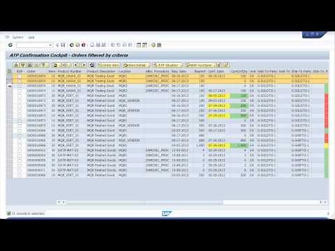 SAP APO ATP Confirmation Cockpit Demo