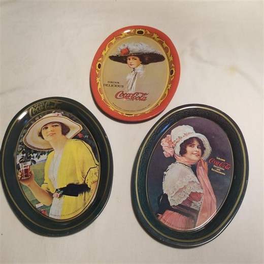 Vintage 1973 Coca-cola Mini Tin Trays, Set of 3, Advertising Art - Etsy Canada