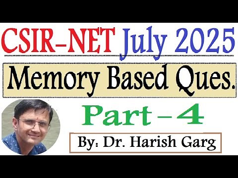 Part 4 Memory Based Question | CSIR NET July 2025 | Mathematical Statistics