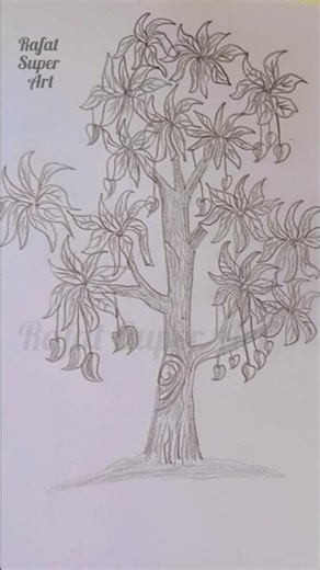 How to draw Mango tree #rafatsuperart #drawing Social media #youtubeshorts #foryou