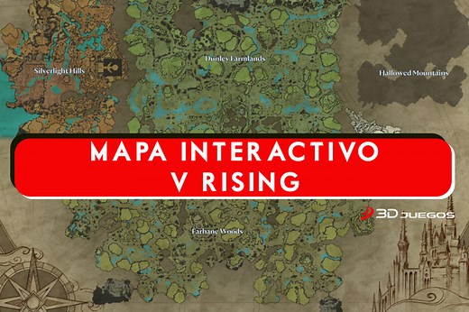V Rising, mapa interactivo con todos los jefes, recursos y recetas para dominar a los demás vampiros y humanos