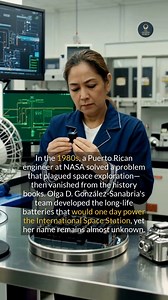Olga D. González-Sanabria led a NASA team that pioneered critical battery technology for long-duration space missions. #historyfacts #NASA #innovation #science | The Shared World