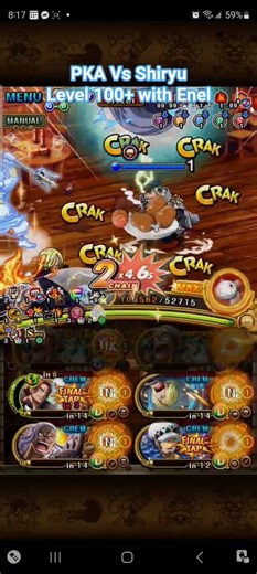 Pirate King Adventures Vs Shiryu with Enel Level 100+ With Enel OPTC
