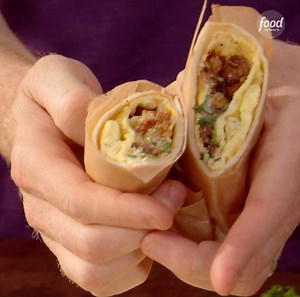 Roll up your Omelet into a Burrito and eat the best portable breakfast ever 🌯🍳 Watch Bobby Flay on #BeatBobbyFlay, tomorrow at 11|10c! | Food Network