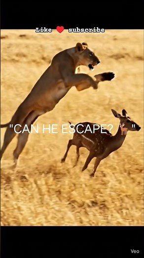 THE KING'S STRIKE: Lion vs Fast Antelope Deadly Chase! 🦁💥🦌 #Shorts #WildlifeSurvival