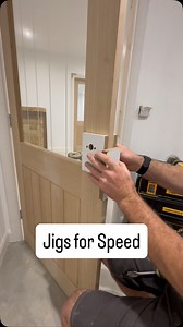 Simple Jig made to speed the job up. saves measuring and putting pencils marks on each door I made a simple Jig with the hole positions for handle spindle and latch bolts. So I can go around and drill out all the doors in one go then come back to fit the latches and handles individually. How do mark your holes? #carpenter #carpentry #doors #northdevon #dewalt | Peter Hannam Carpentry and Construction