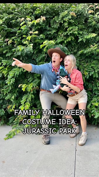 Jurassic Park Family Halloween Costume was so much fun and so easy!! You can have as many little dinos as your family size 🦕 🎃 👻 #fyp #halloweencostume #familyhalloweencostume #babyhalloweencostume #jurassicpark #halloween2023