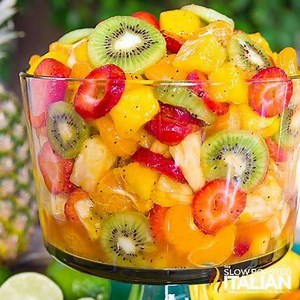 1.2K views · 30 reactions | Tropical Fruit Salad is the perfect any-occasion dish! RECIPE: https://www.theslowroasteditalian.com/2015/03/best-ever-tropical-fruit-salad.html | Recipe Central | Facebook