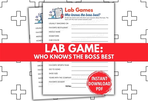 Lab Week Games Printable Who Knows the Boss Best Lab Games Lab Week Activity Medical Laboratory Professionals Week Lab Tech Medical Lab - Etsy