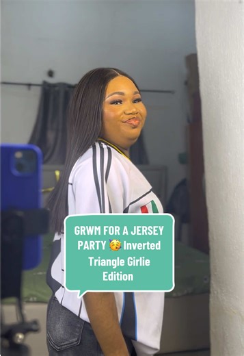 GRWM FOR A JERSEY PARTY 🥳 Inverted Triangle Girlie Edition #fyp #grwm #fashion #invertedtriangle #ootd