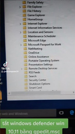 tắt chương trình windows defender win 10,11 trong gpedit.msc