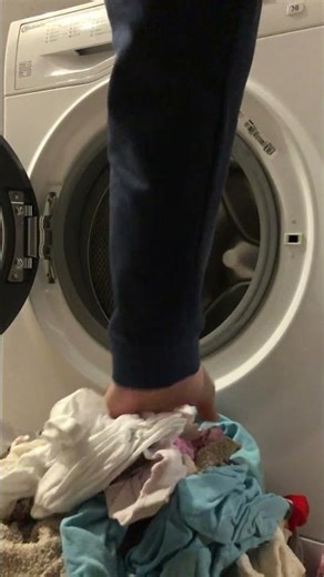 Laundry in the washing machine. Video