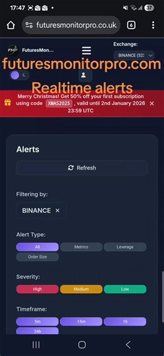 Real-Time Alerts and Metrics for Crypto Trading