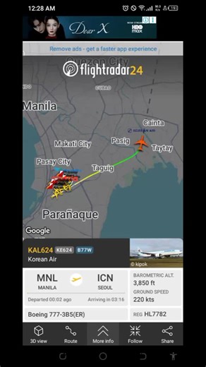 Korean air curve turn due to strong winds (lazy post)