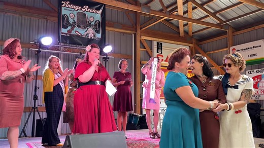 Vintage Revival Pin Up Contest WINNER announced LIVE! All 15 contestants did a GREAT JOB embodying the 50’s look and personality at the Vintage Revival Weekend! Great job ladies!! | Let’s Go Door County
