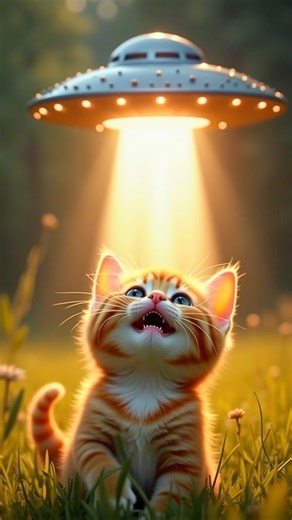 UFO meow love story 🥹🛸💚 #cat #catvideos #kitten #cute #mycat #catstory