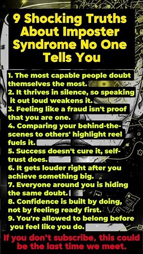 9 Shocking Truths About Imposter Syndrome Psychology Facts Self Doubt Mindset Shorts