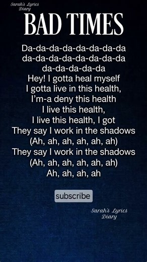 Bad Times - Imael Angel (Lyrics) 🎧