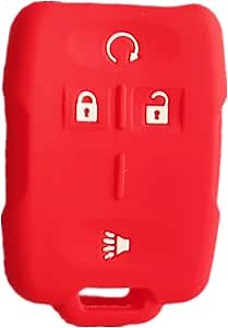 Smart Key Fob Cover Remote Case Keyless Protector Jacket for Chevrolet Silverado Colorado M3N32337100 13577770 13577771 GMC Sierra Yukon Cadillac (Red)