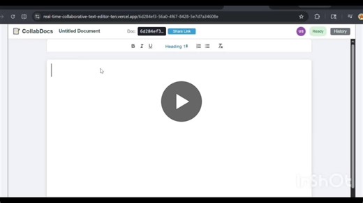Excited to share my latest project — CollabDocs, a real-time collaborative text editor! I built this application to explore how tools like Google Docs enable multiple users to edit the same document… | prathibha M