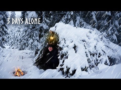 Snowed In! 3 Day Winter Survival in a Primitive Shelter