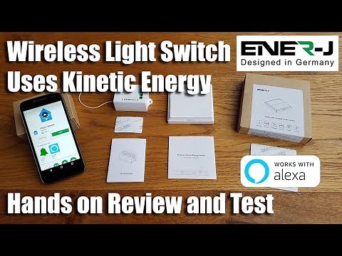 ENER-J Wireless Light Switch uses kinetic energy no batteries works with Alexa