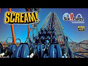 2025 Scream Floorless Roller Coaster On Ride Back Row 4K POV Six Flags Magic Mountain