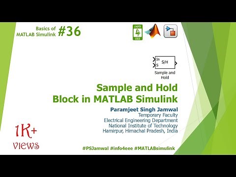 Sample and Hold Block in MATLAB Simulink #36 | Basics | Paramjeet Singh Jamwal | INFO4EEE