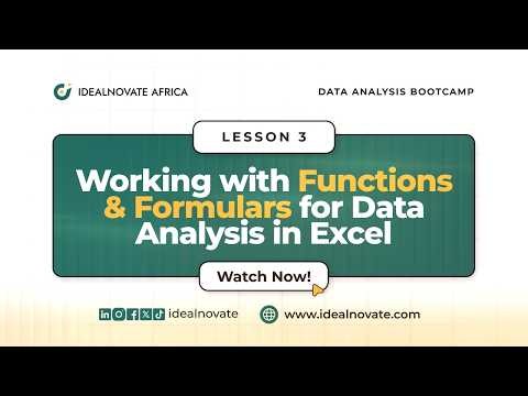 04. Working With Functions and Formulars For Data Analysis in Excel - Lesson 3