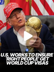 President Donald Trump said that his administration is working to make sure 'the right people' come into the United States for the World Cup. 'We're working on it very closely to make sure the right people come into our country.' #donaldtrump #usa#fifa#soccer #worldcup