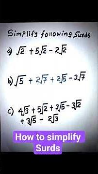 How to simplify Surds. gcse maths, grade 10 maths