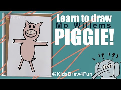 Learn to draw Mo Willems PIGGIE | KidsDraw4fun | Directed drawing