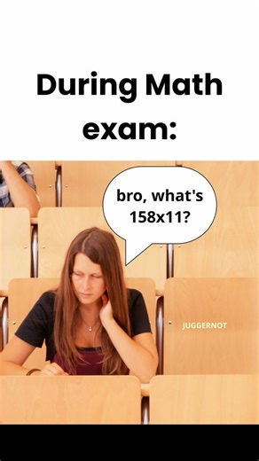 Follow @juggernot4_ for the funny! This goofy ahh meme shows the absolute confusion of being in a math exam when someone casually asks a multiplication question like it’s nothing. Using a classroom exam template and a sudden cut to Ed Sheeran with the iconic “1738 Trap Queen” audio from Fetty Wap, the joke escalates from academic panic to pure brain-off mode. The contrast between serious exam stress and a random rap ad-lib perfectly captures that moment when your brain gives up and vibes instead
