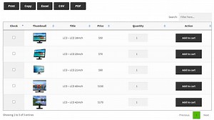 Product Variations Table