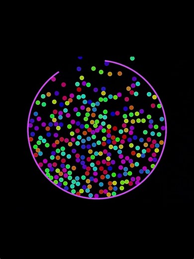10,000 Particles Escaping in Real Time #simulation #physics #satisfying #animation #bouncingball