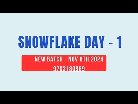 Snowflake Demo - 1 | New SQL and Snowflake Batch on Nov 6th