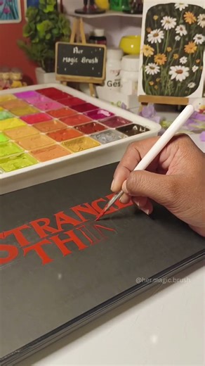 stranger things title painting| stranger things easy painting ideas#strangerthings #strangerthings5