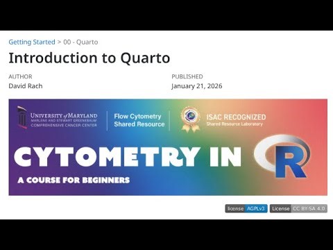 Cytometry In R - Introduction to Quarto - Week #00