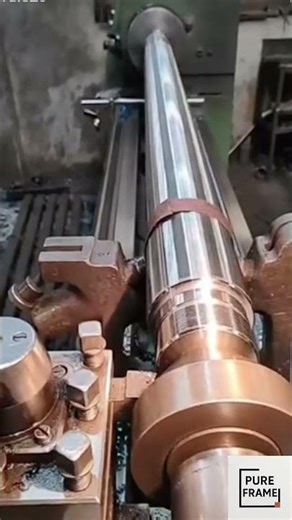 Precision Lathe Work – Machining a Large Steel Shaft"🔧⚙️🔧