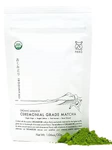 FKRO Organic Okumidori Ceremonial Grade Matcha Green Tea Powder | Award-Winning Family Farm, Direct from Japan | Single Cultivar 1st Harvest | Stone-Ground, Air-Flown Monthly | 30g Pouch