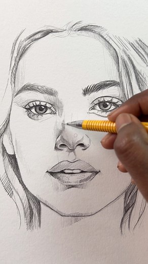 Easy nose drawing trick ❤️🥰 #pencil #pencildrawing #drawingtutorial | Vkartbox