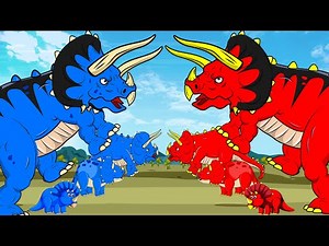 Blue Triceratops vs Red Triceratops Fight: Who Is The King Of Dinosaurs Radiation in Jurassic World?